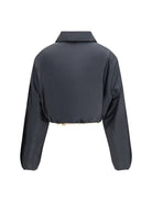 Miu Miu Technical fabric and shearling windbreaker Jacket - Ematite