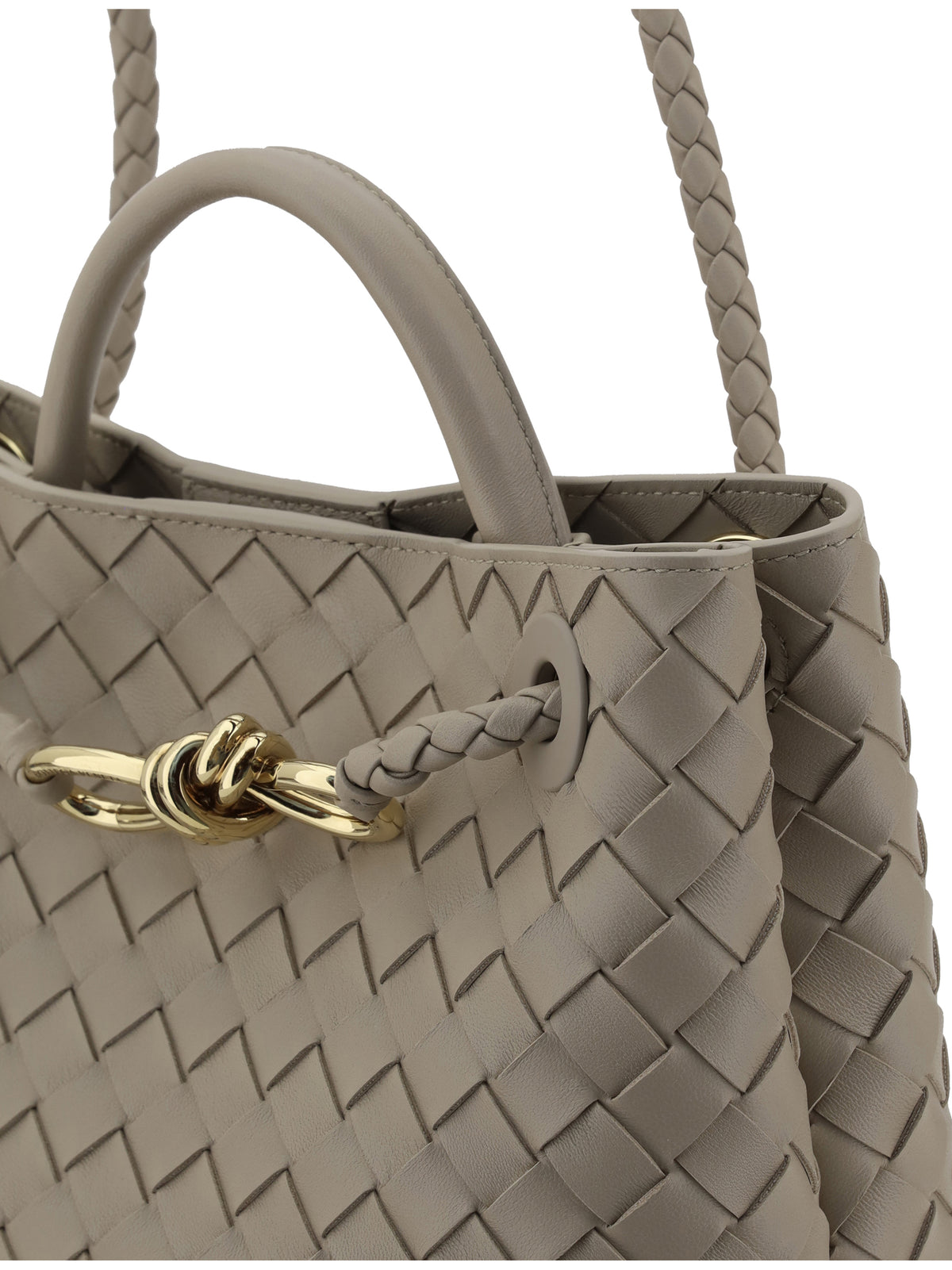 Bottega Veneta Andiamo Shoulder Bag - Ecru-Muse Brass-Ecru