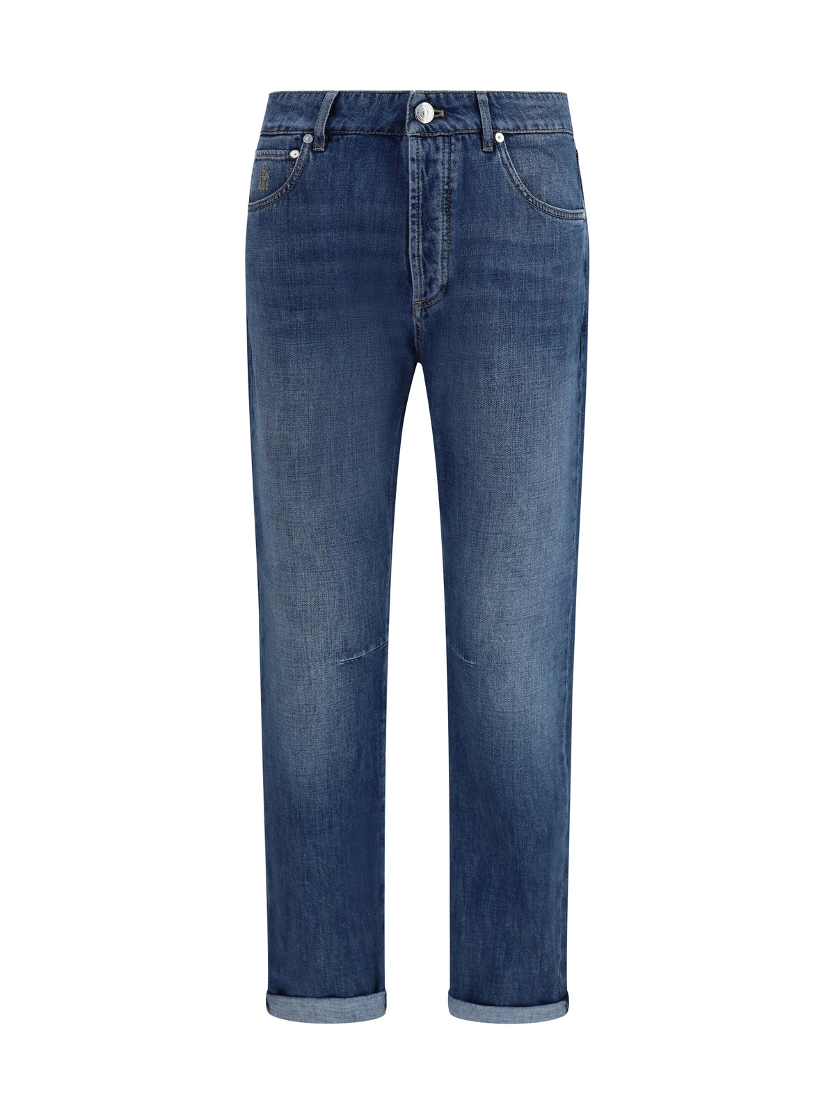 Brunello Cucinelli Straight five-pocket Jeans in cotton - Denim Medium