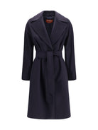 Max Mara Studio Wool Coat with peak lapels - Blue