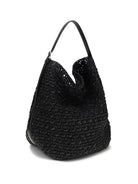 Toteme Paper raffia Tote Shoulder Bag - Black