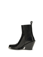 Rabanne Leather cowboy Ankle Boots - Black