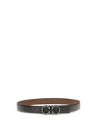 Ferragamo Reversible leather Belt - Blue Patterned Navy