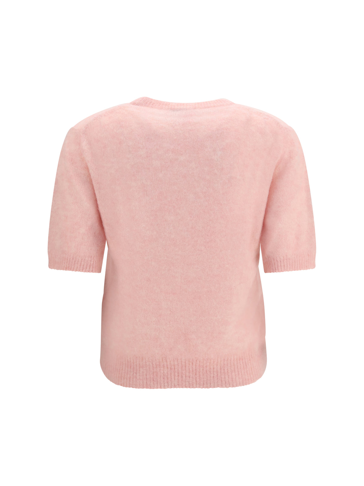 Ganni Alpaca graphic knit T-shirt - Chalk Pink