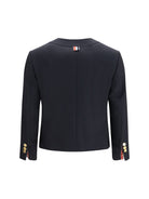 Thom Browne Hopsack Cardigan Jacket - Navy