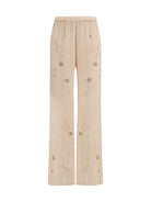 Forte_forte Fleurs d’Orient embroidered crushed velvet Pants - Loto