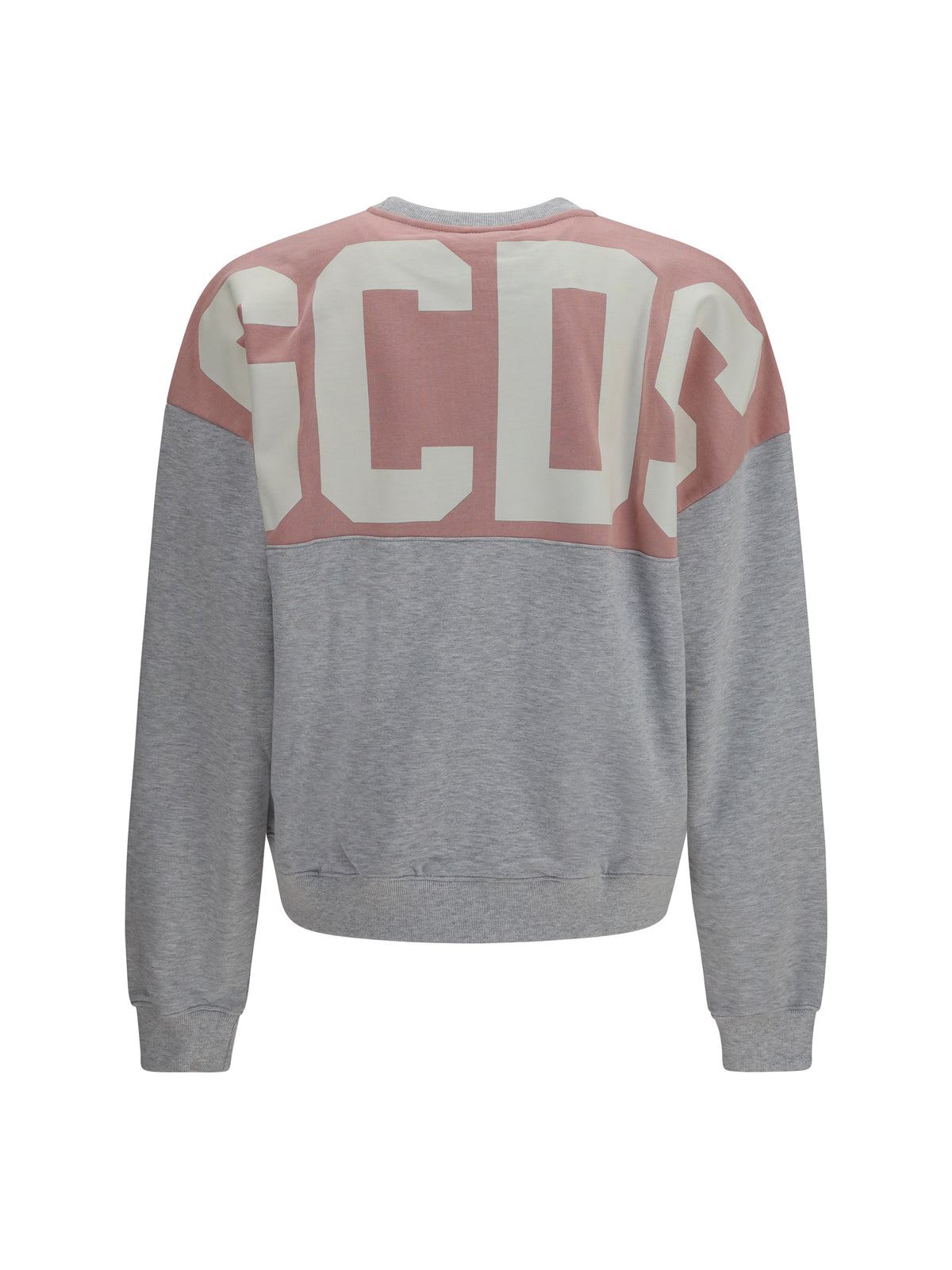 GCDS Crewneck Sweatshirt with back logo - Vapor Grey/Pink