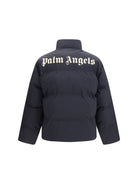 Palm Angels Padded Puffer Jacket with back logo - Black-Off White