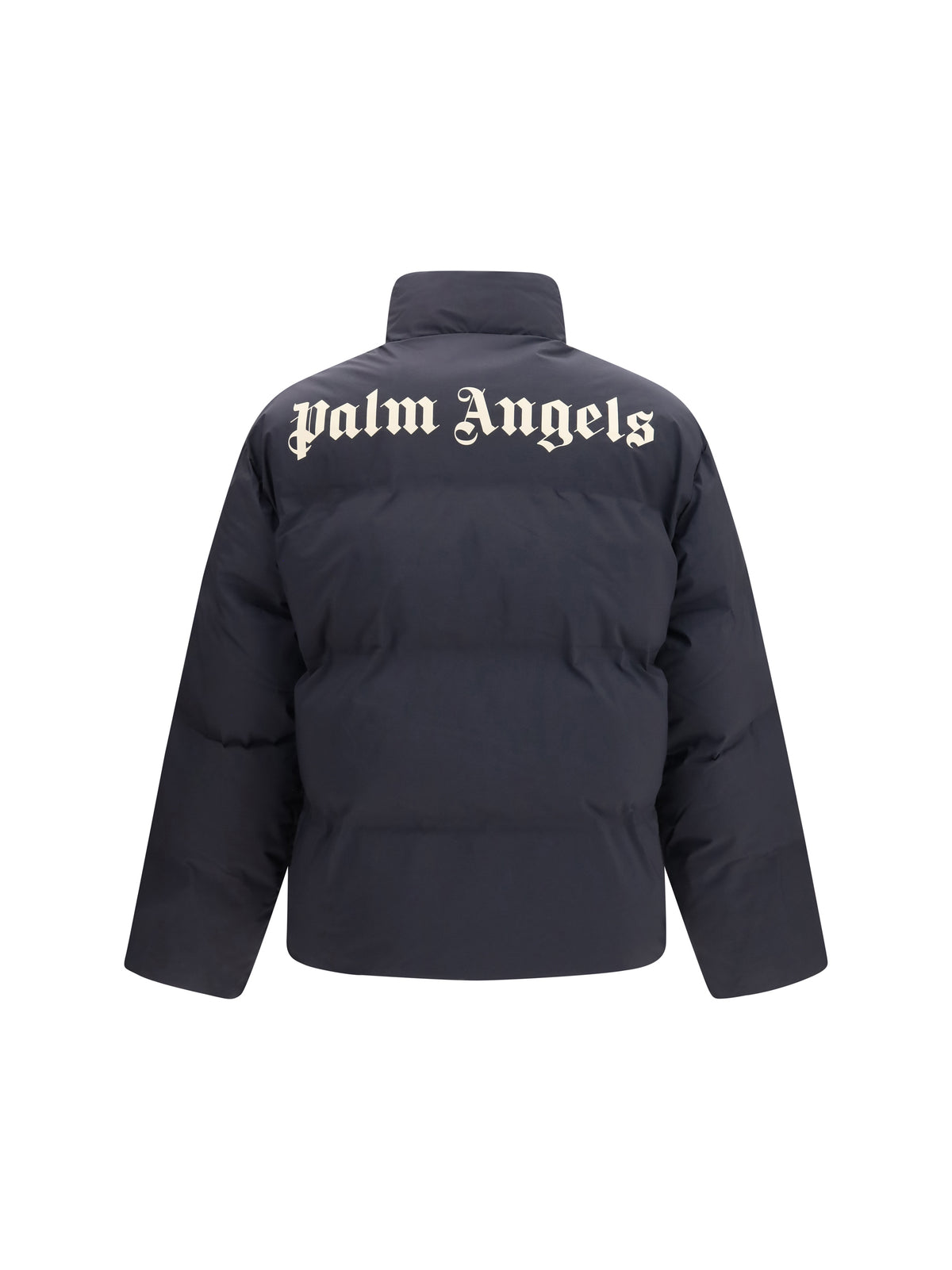 Palm Angels Padded Puffer Jacket with back logo - Black-Off White