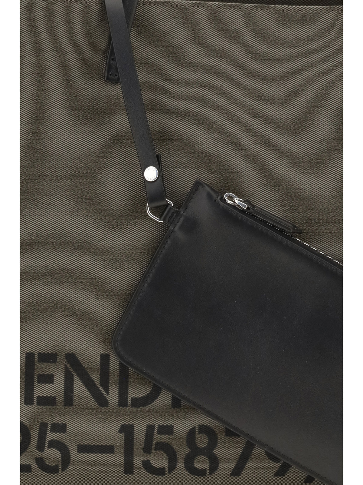 Fendi Roll large Shopping Bag - Green Militare+Nero
