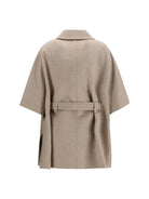Max Mara Nettare cashmere Cape with belt - Roccia