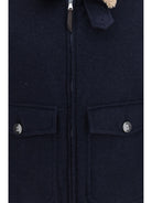 Brunello Cucinelli Cashmere beaver Jacket with shearling collar - Blue Colorato