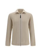 Maison Margiela Cotton zip-up Sweater - Ecru