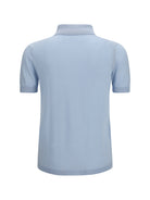 Aragona Cashmere Short-sleeve Polo in cotton - Omphalodes Blue