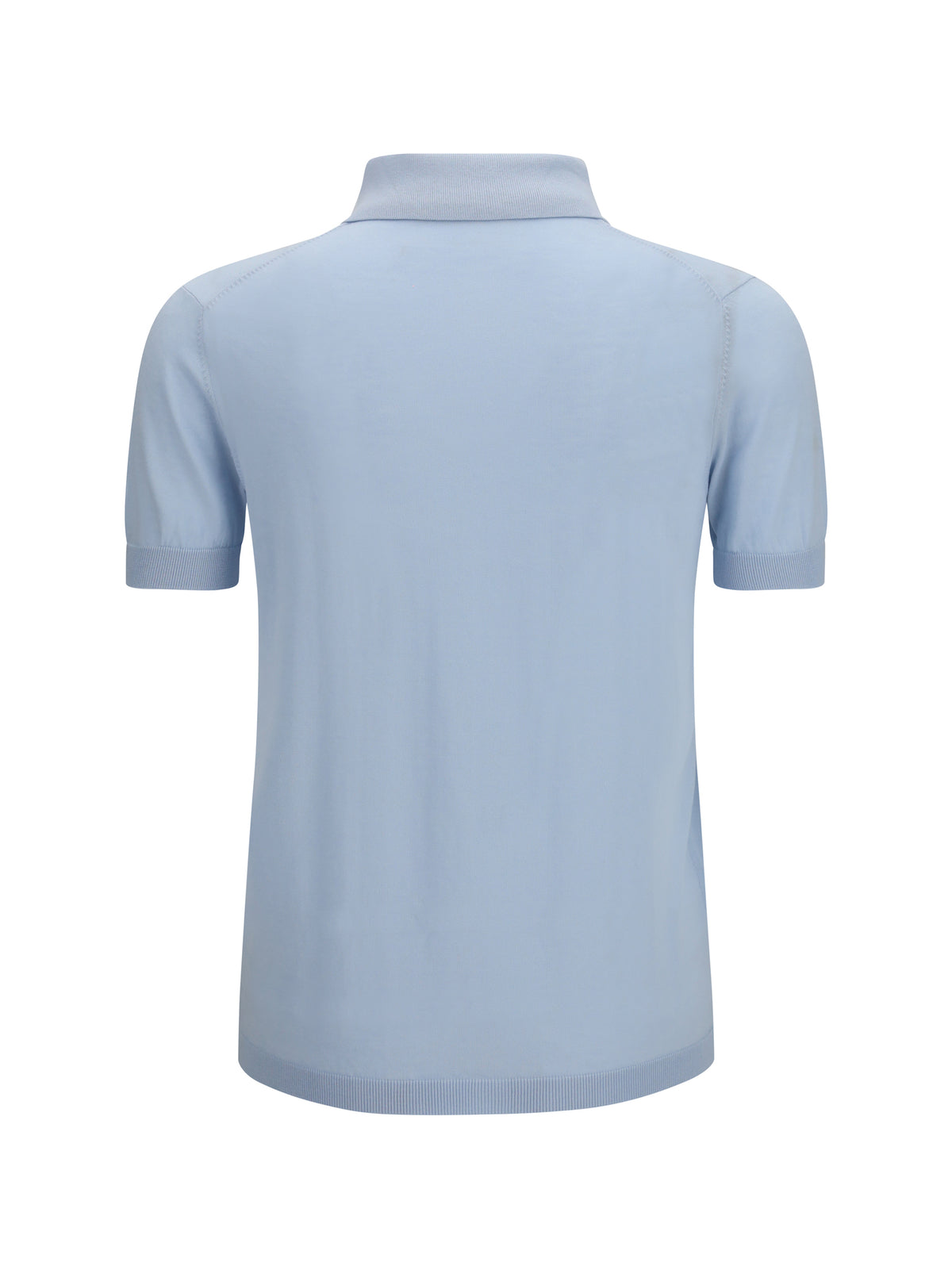 Aragona Cashmere Short-sleeve Polo in cotton - Omphalodes Blue