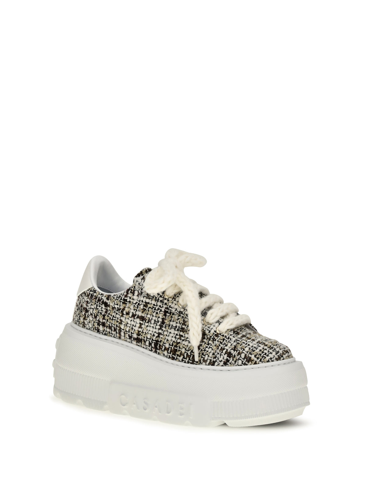 Casadei Nexus Sneakers in bouclé fabric - Cream/White