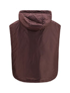 Max Mara The Cube Hooded padded Vest in water repellent canvas - New Dark Ruby