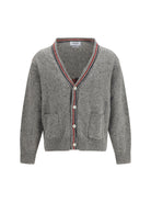 Thom Browne Hector Donegal Yarn Cardigan - Lt Grey