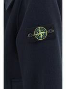 Stone Island Double-breasted wool and cashmere Jacket - Navy Blue