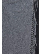 Fabiana Filippi High-neck wool Cape with concealed closure and fringes - Granito