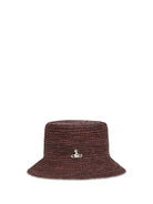Vivienne Westwood Orb raffia Bucket Hat - Chocolate