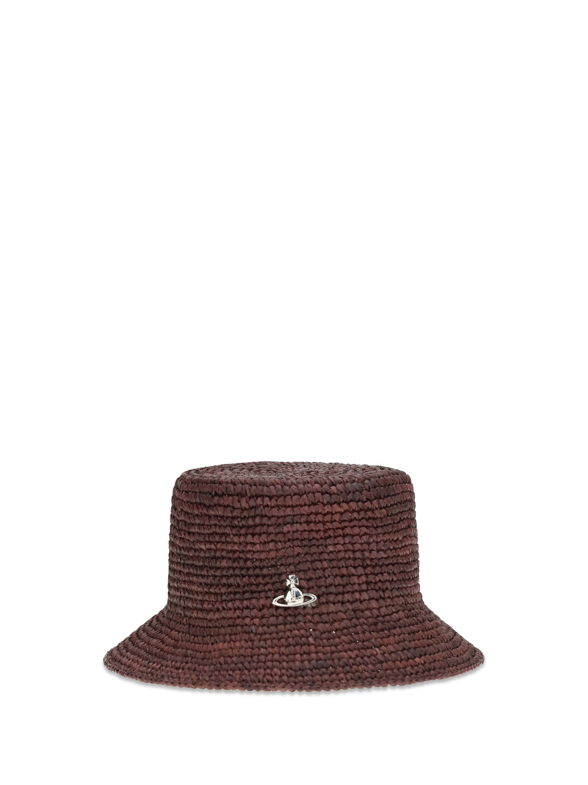 Vivienne Westwood Orb raffia Bucket Hat - Chocolate