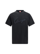Kenzo Embroidered signature cotton T-shirt - Black