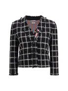 Thom Browne Checked tweed Cardigan Jacket - Black