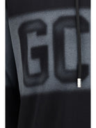 GCDS Spray Logo Hooded Sweatshirt - Black/Grey
