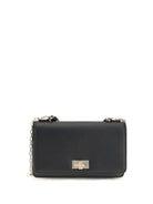 Fendi Peekaboo leather Chain Wallet - Black