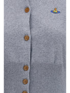 Vivienne Westwood Bea crop Cardigan - Dark Grey Melange
