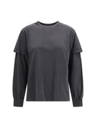 Ganni Future Heavy Jersey long-sleeve T-shirt - Phantom