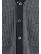 Thom Browne Virgin wool V-neck Cardigan - Tonal Grey