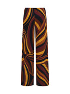 Pucci Satin jersey Pants in Iride print - Burgundy Gold