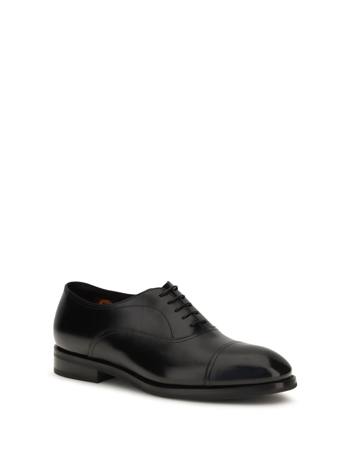 Santoni Leather Lace-Up Shoes - Black