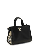 Burberry Mini Cotswolds Check Top Handle Bag - Black