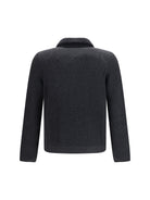 Brunello Cucinelli Marina Cardigan in English Rib Cashmere - Charcoal