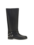 Pinko Leather Boots with buckle - Black