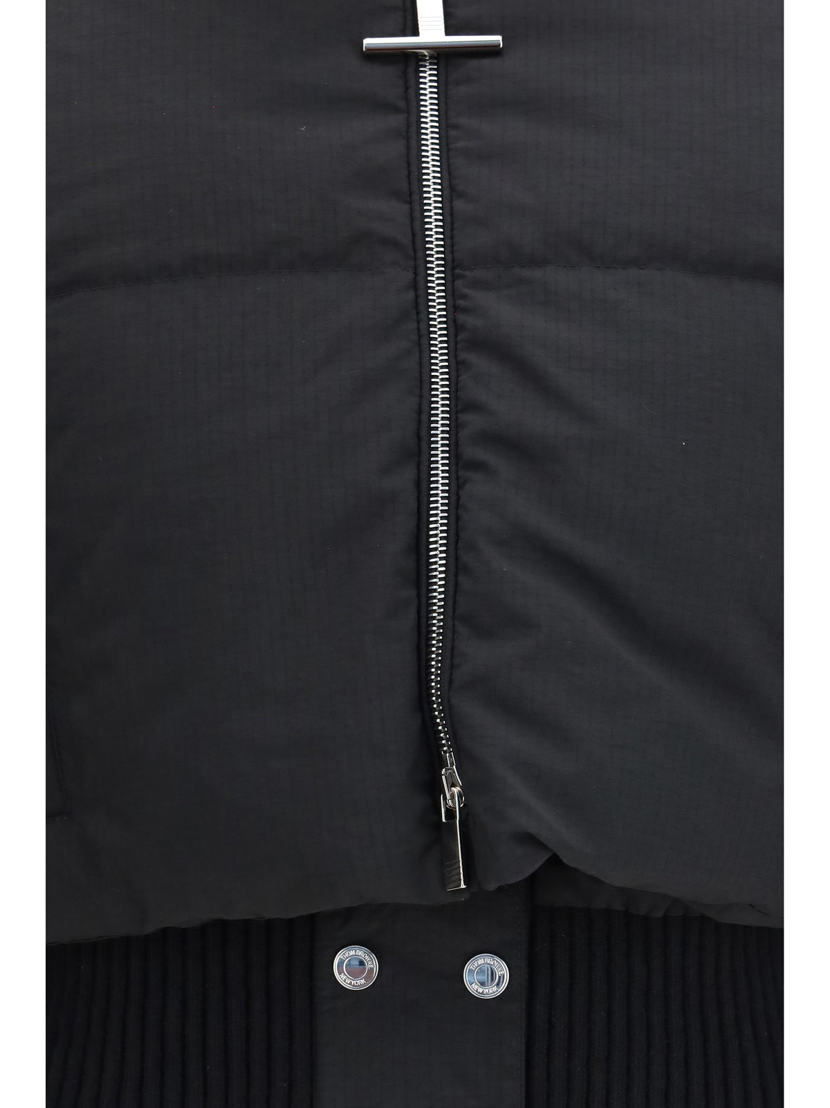 Thom Browne Short padded Jacket with front zip - Black