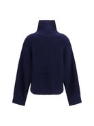 Ganni Wool zip-neck Sweater - Sky Captain