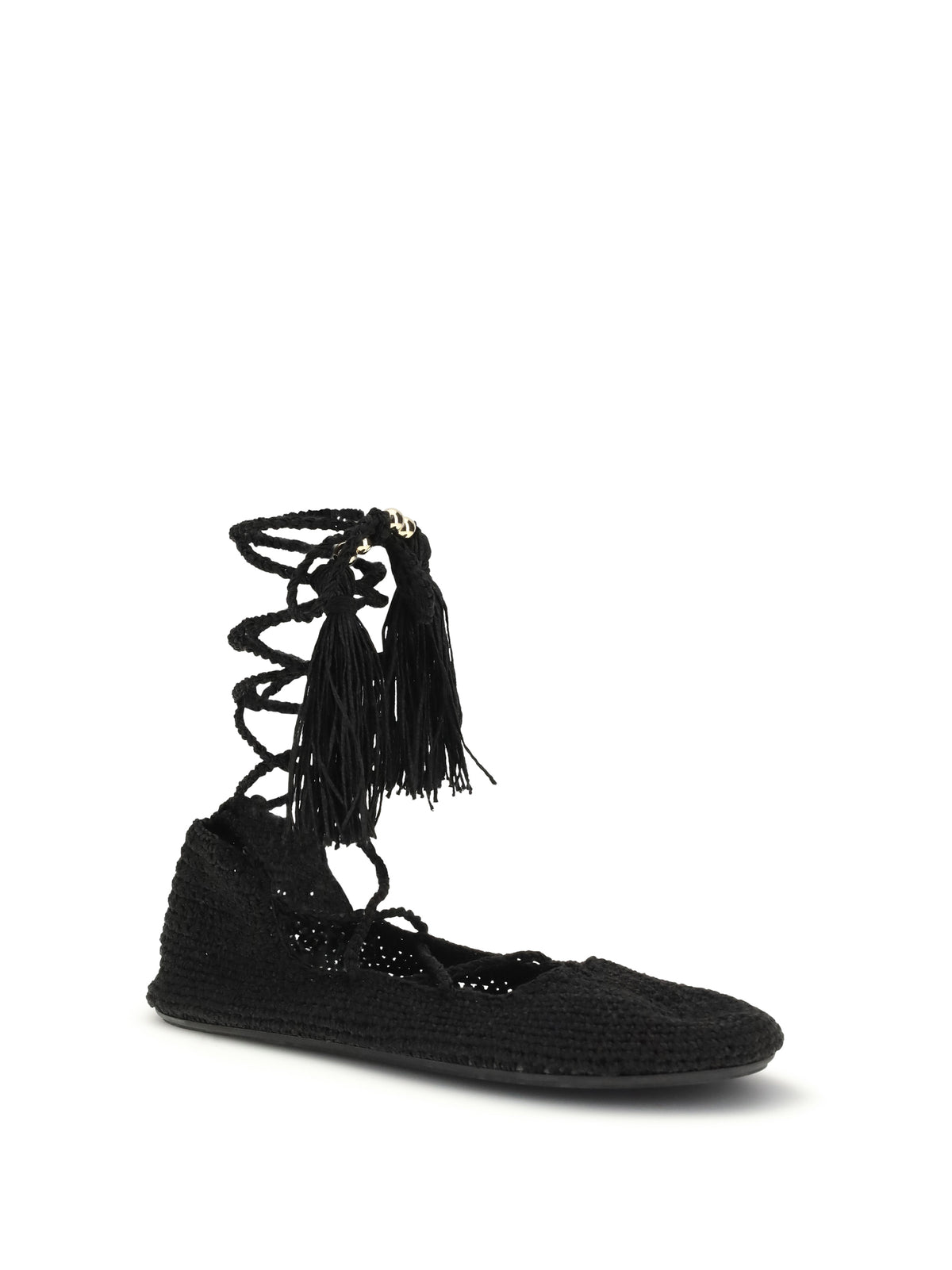 Alanui The Sound Of The Sea lace-up Ballerinas - Black Black