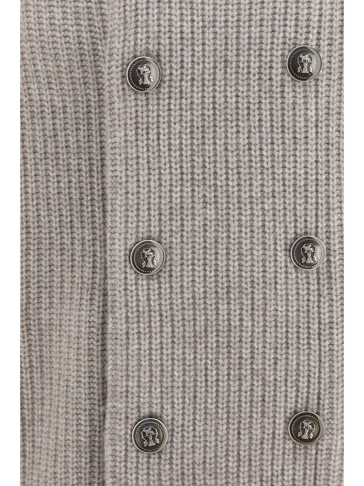 Brunello Cucinelli Marina Cardigan in English Rib Cashmere - Roccia