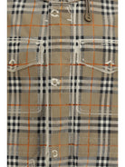 Burberry Gabardine Parka with faded Check print - Taupe