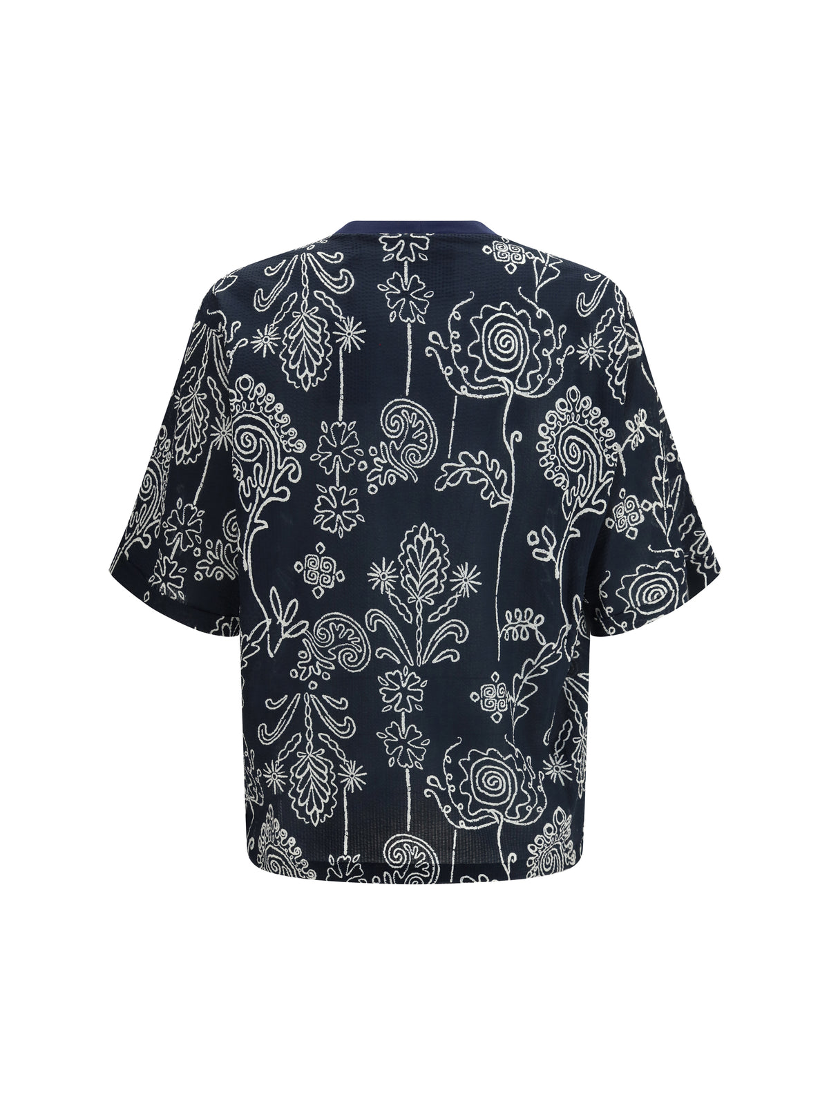 Giorgio Armani Cotton T-shirt with all over pattern - Peacoat