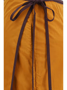 Saint Laurent Tie-detail colour-block Skirt - Teak