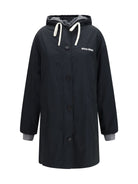 Miu Miu Panama and fleece single-breasted Peacoat - Black