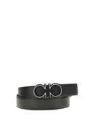 Ferragamo Reversible leather Belt - Blue Patterned Navy