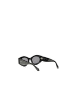 Alaïa Oval Sunglasses - Black-Black-Grey