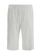 GCDS Shorts with all-over monogram - Optic White/White