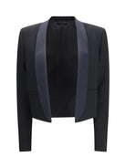 Tom Ford Cropped single-breasted Jacket - Black/Deep Blue Navy